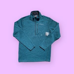 Eddie Bauer Men’s Fleece Sweater Regular Radiator Convector 1/2-Zip Teal Men's M